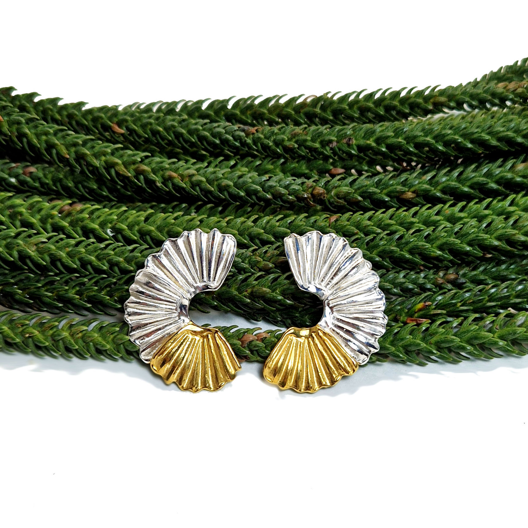 Auksuoto sidabro auskarai 'Primrose'