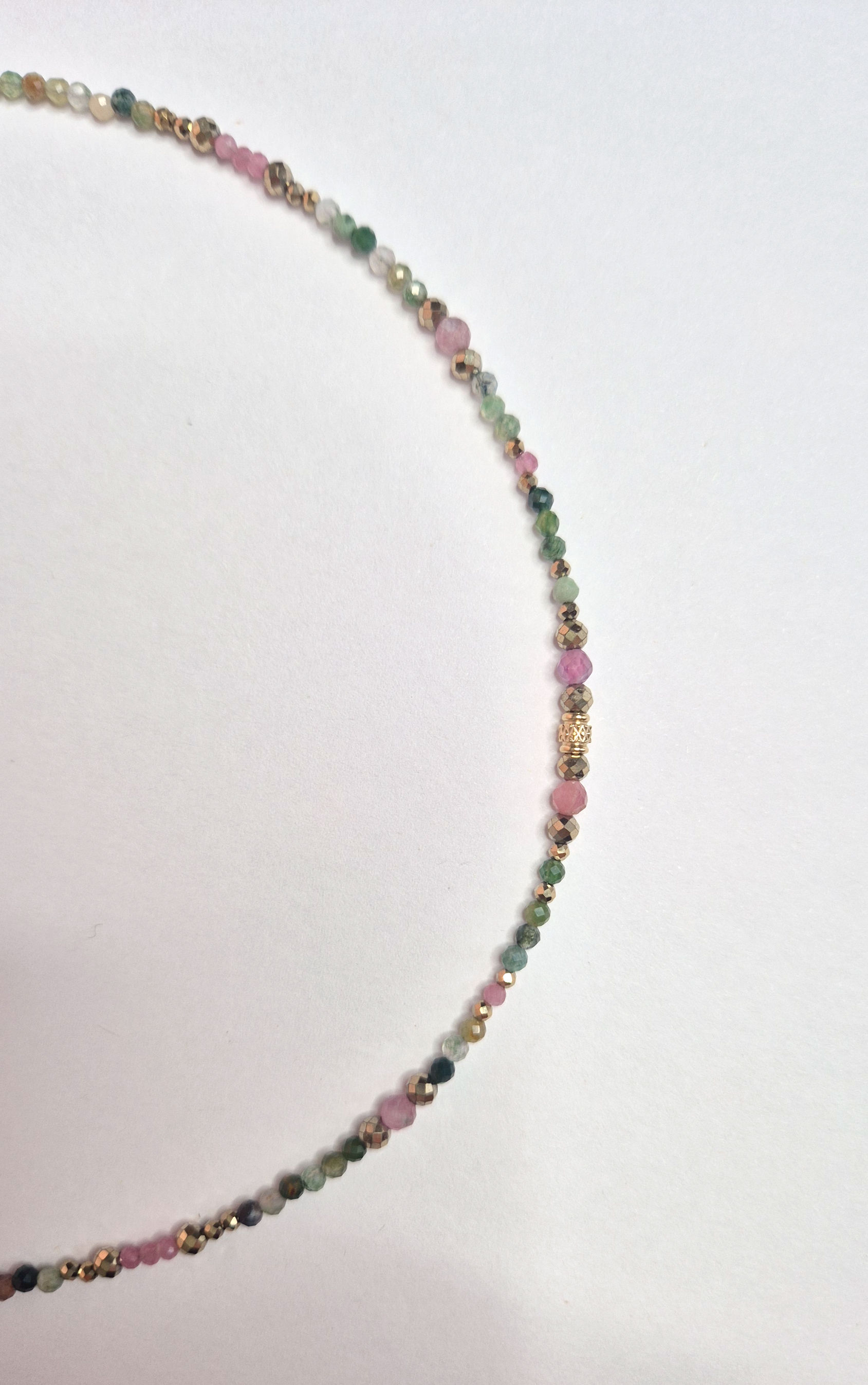 Collier Jaïpur - Agate indienne et tourmaline rose