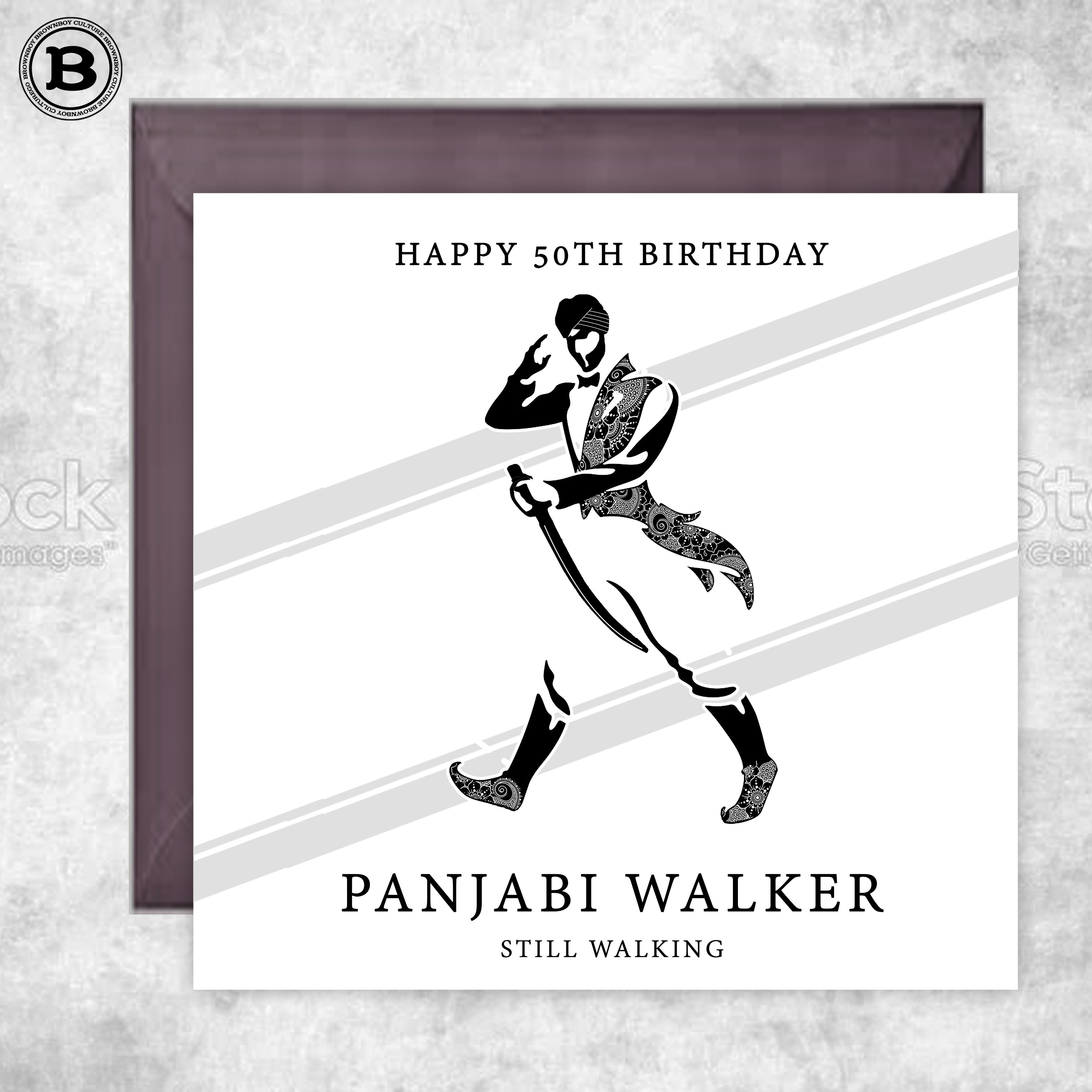 Panjabi Walker Birthday Card