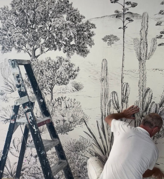 Projet aménagement et décoration à Seclin. Pose d’un papier peint panoramique