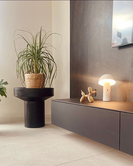 aménagement salon avec meuble tv suspendu et mur décoratif design intérieur valenciennes.j