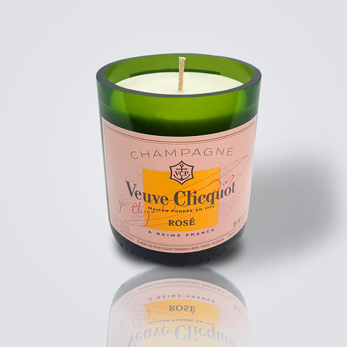 Veuve Clicquot NV Rose Champagne Bottle Candle Champagneandcandles