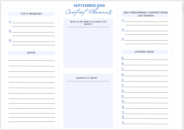 Top tips on creating a content calendar. Content marketing checklist and free content planner