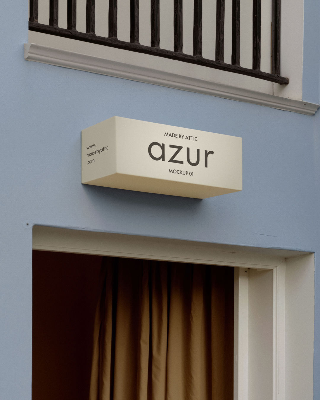 azur 01 : rue bleue sign mockup