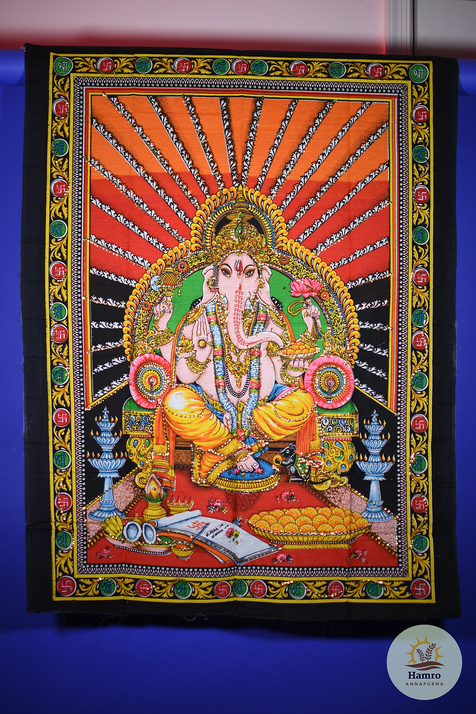 Thumbnail: God Cotton Tapestry 30 X 40 Inch (without frame)| भगवानको कपडा