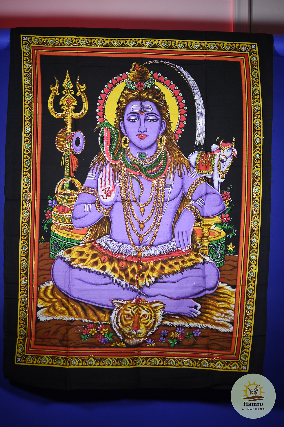 Thumbnail: God Cotton Tapestry 30 X 40 Inch (without frame)| भगवानको कपडा