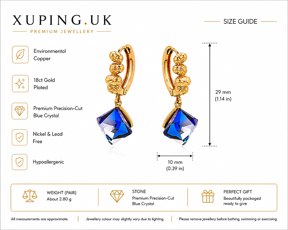 Thumbnail: Luxury Premium Precision-Cut Rose Crystal & Pearl Drop Earrings Size Guide