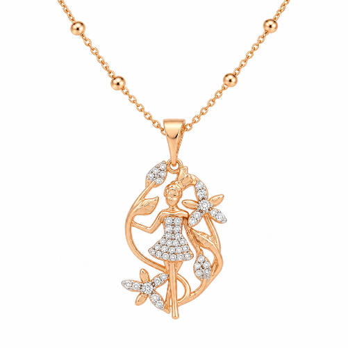White stone 18ct gold plated pendant necklace – XUPING.UK