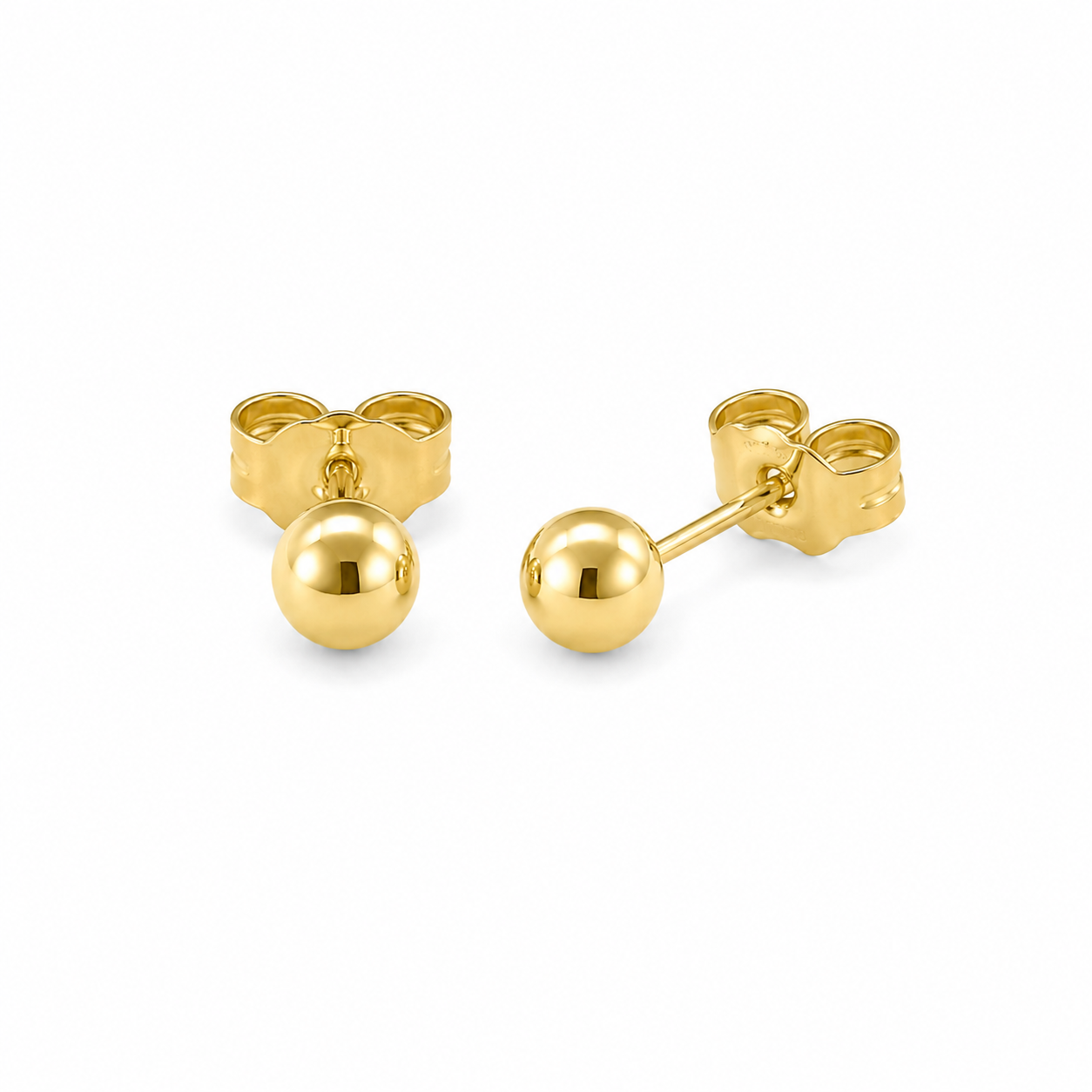 24ct gold colour plated ball stud earrings