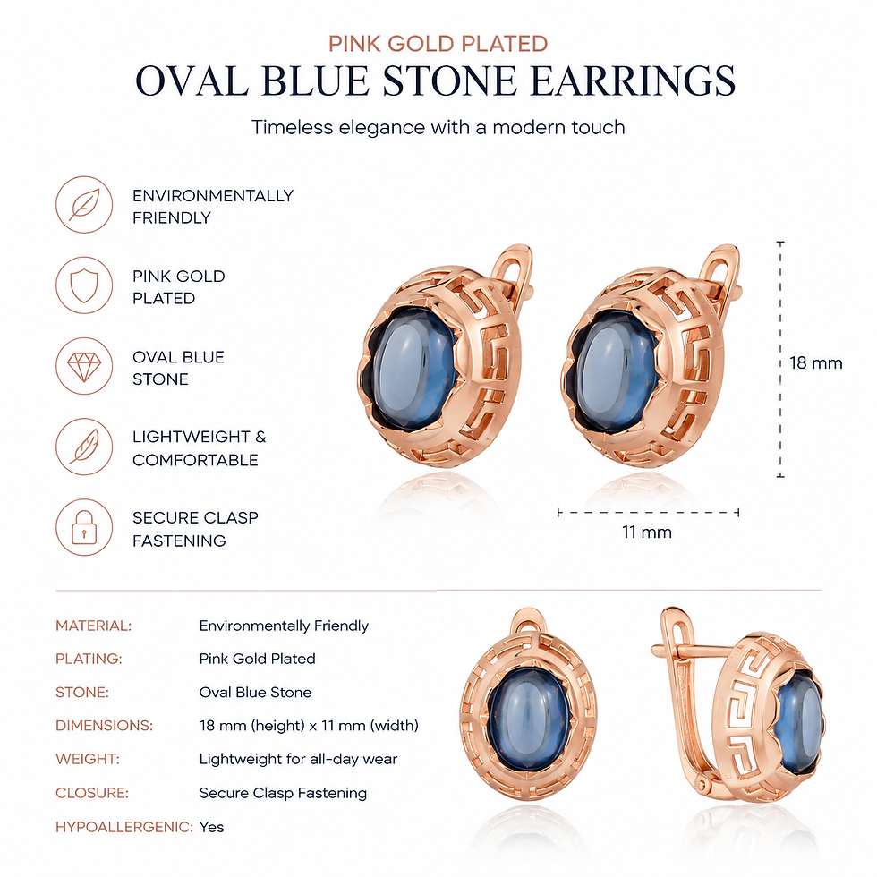 Thumbnail: Elegant blue stone earrings styled on a female model.