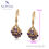 Thumbnail:  Earrings Drop violet flowers 18ct gold-plated 