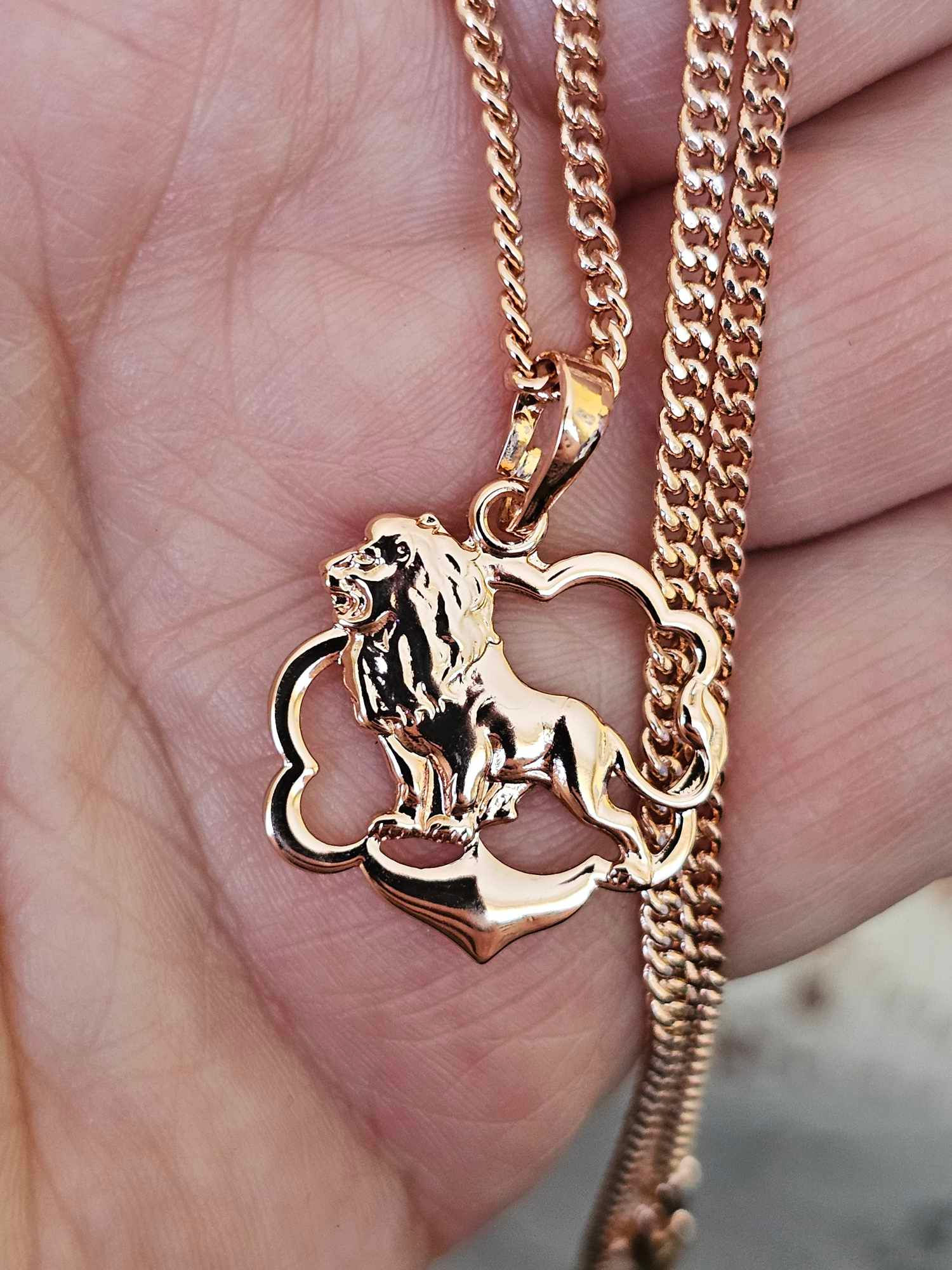 Necklace zodiac Leo 44cm rose gold-plated 