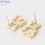 Thumbnail: Earrings Pearl S925 silver gold plated 14ct