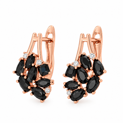 Black Cubic Zirconia Rose Gold Colour Earrings – XUPING.UK