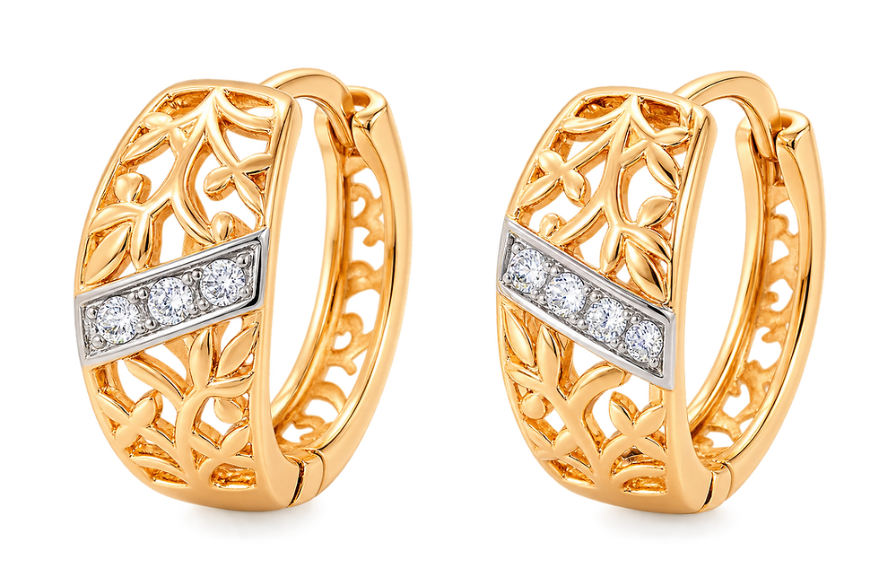 XuPing white cubic zirconia hoop earrings with 18ct gold plated finish – XUPING.UK