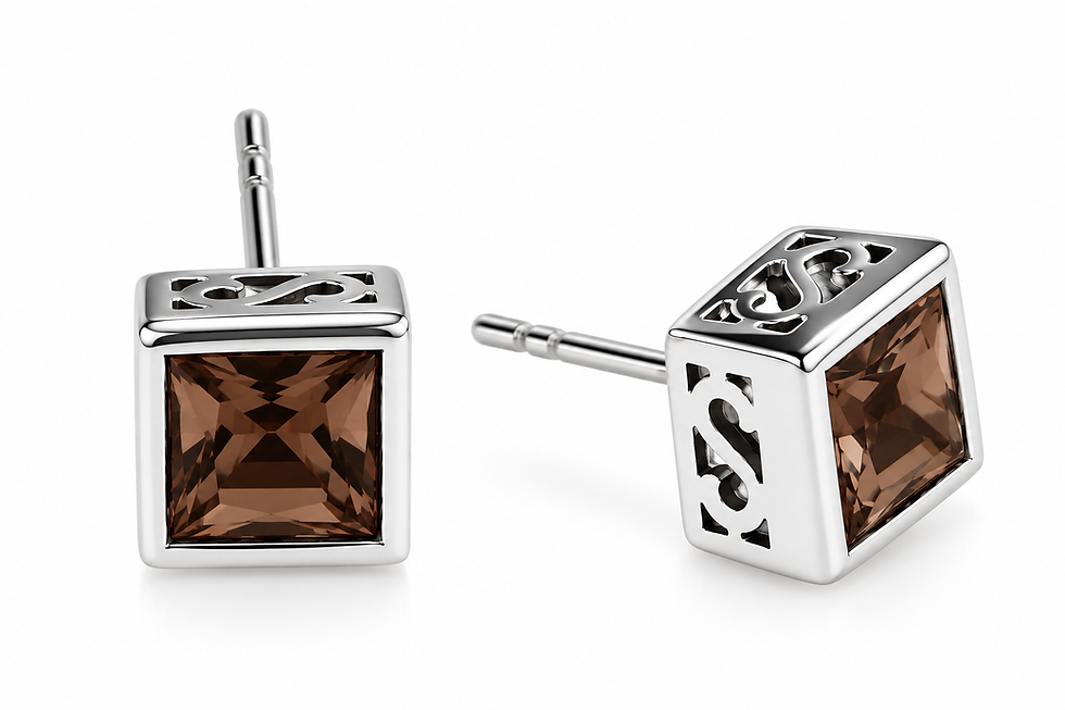Rhodium plated brown crystal earrings – XUPING.UK