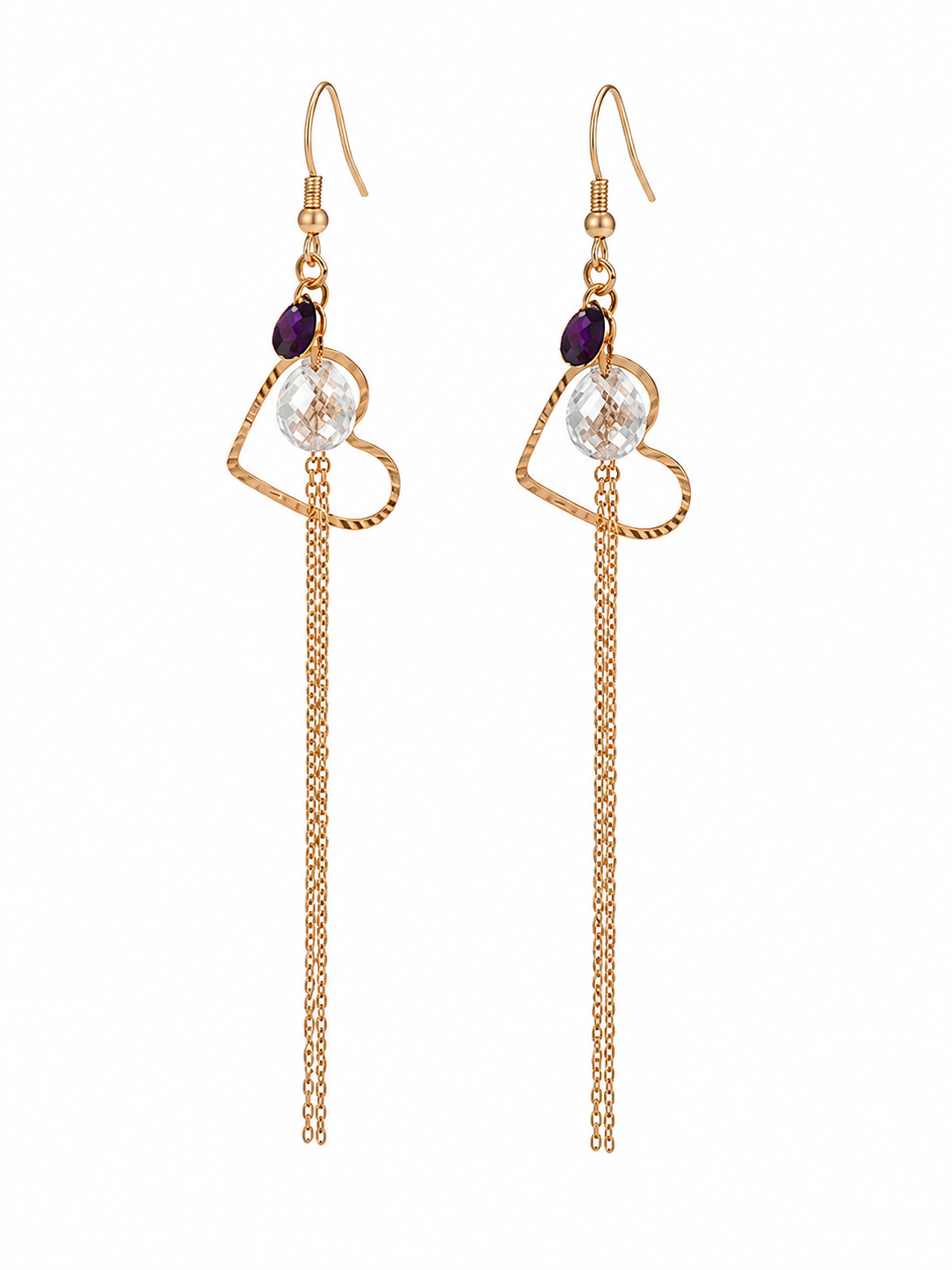 Earrings Violet gold plated 18ct