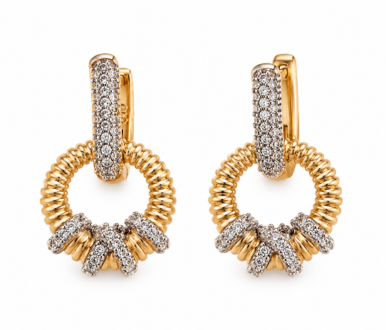 White Cubic Zirconia Two-Tone 18ct Gold Plated Click Earrings – XUPING.UK