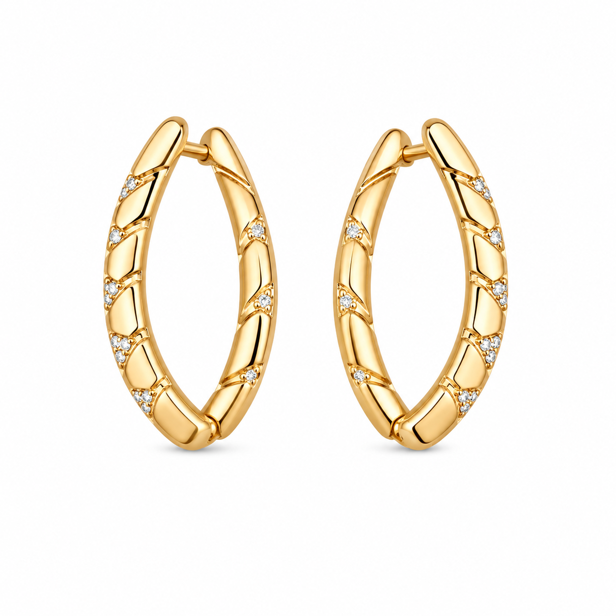 18ct gold plated openwork hoop earrings – Xuping UK