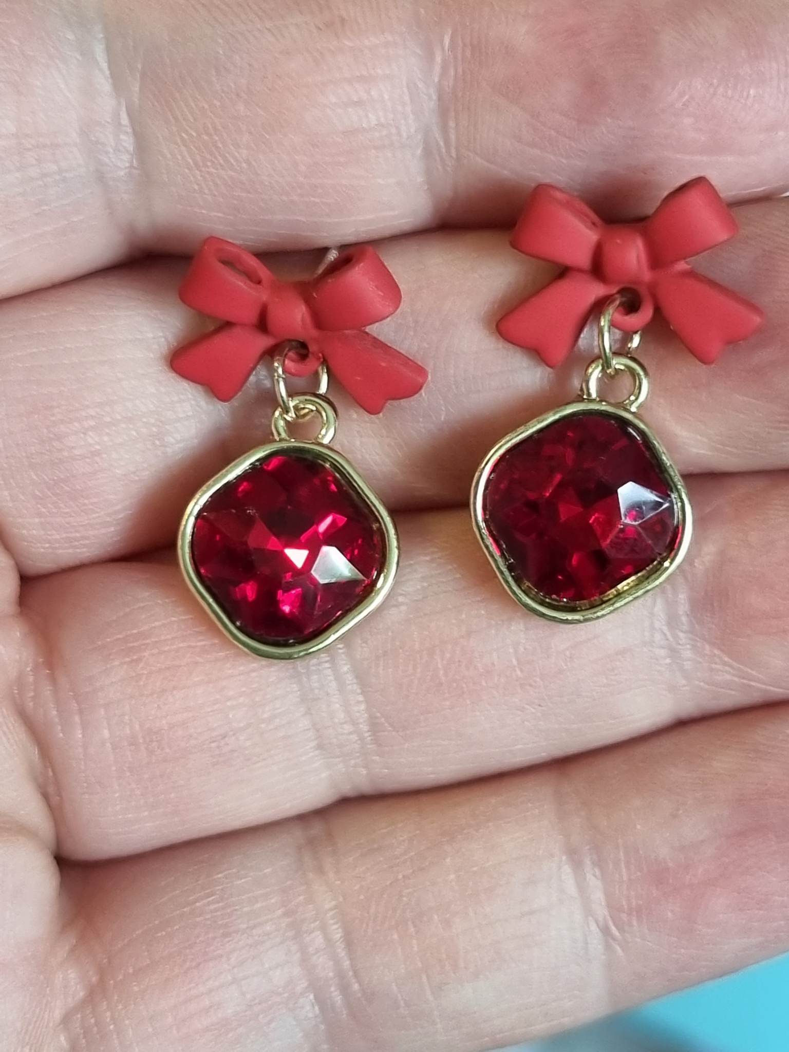 Black Red Crystal gold-plated 14ct 