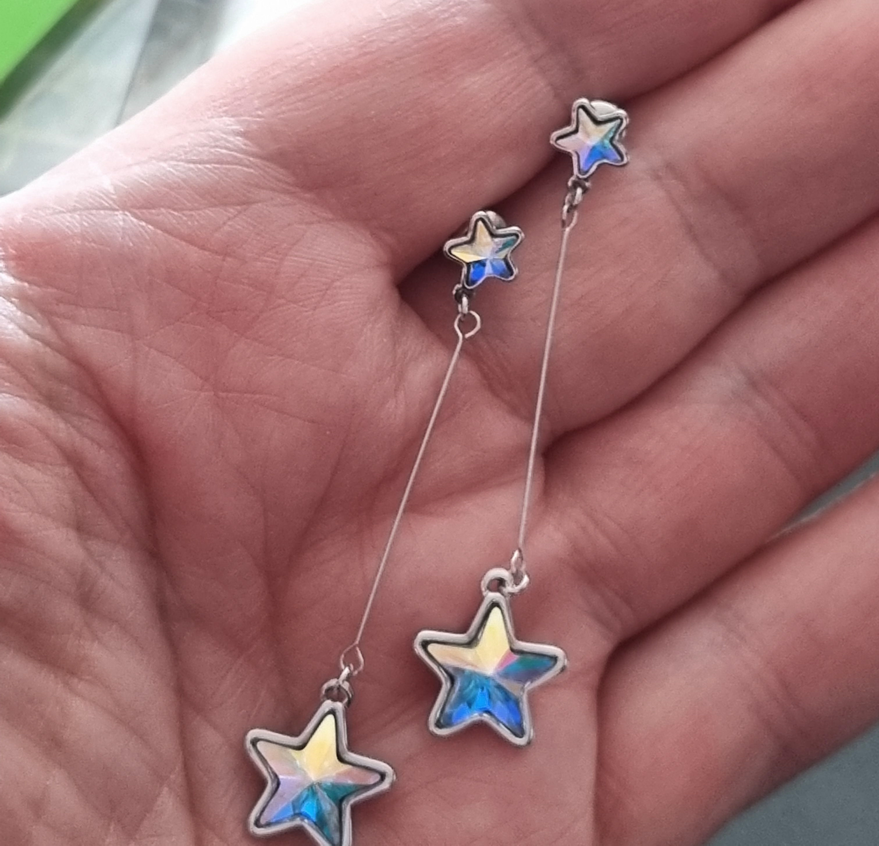 Earrings Crystal AB rhodium color