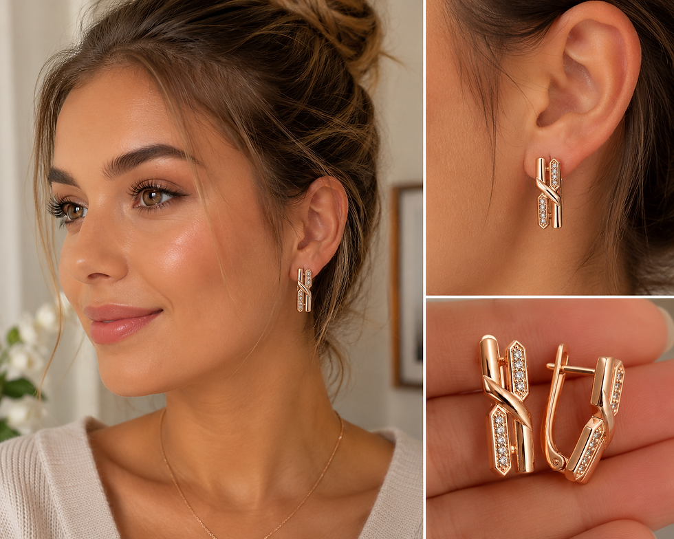 Thumbnail: XUPING.UK white gold-plated latch back earrings crafted from environmental copper