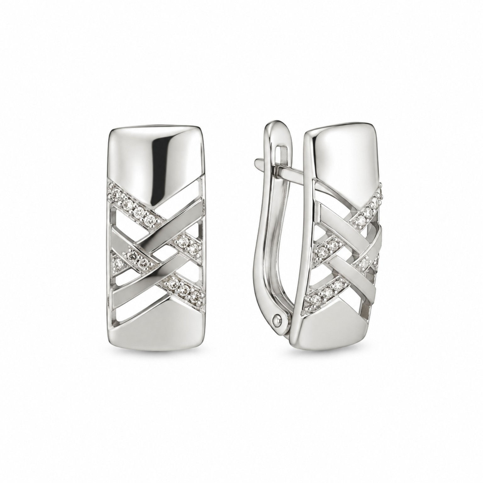 White latch back earrings with detail – XUPING.UK