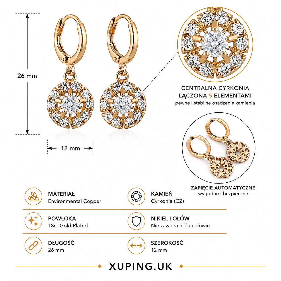 Thumbnail: 26mm 18ct gold plated cubic zirconia flower earrings