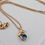 Thumbnail: Necklace crystal Blue gold-plated 18ct 
