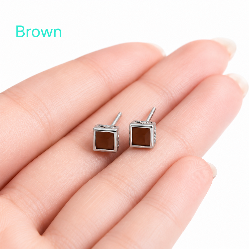 XuPing brown crystal earrings in Environmental Copper – XUPING.UK