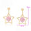 Thumbnail: Earrings crystal AB Pink Champagne gold plated 14ct color