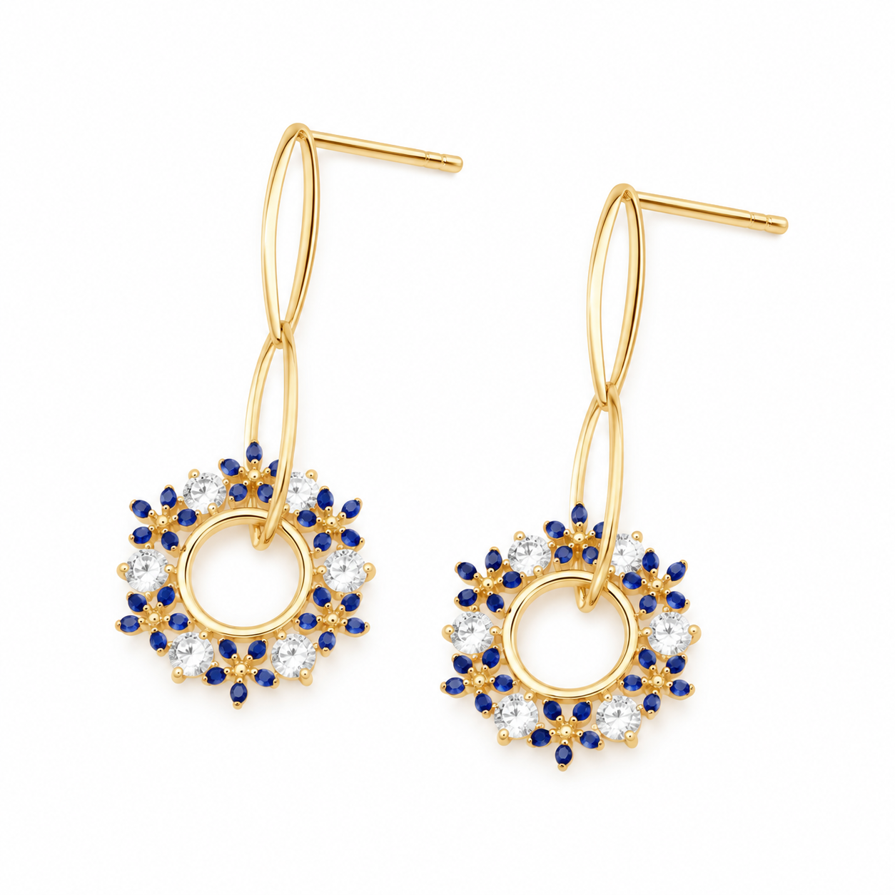 14ct gold plated white cubic zirconia earrings – XUPING.UK