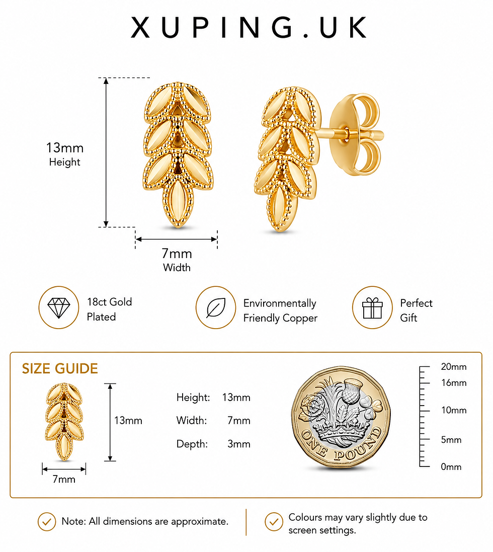 Thumbnail: Stud earrings featuring a leaf motif