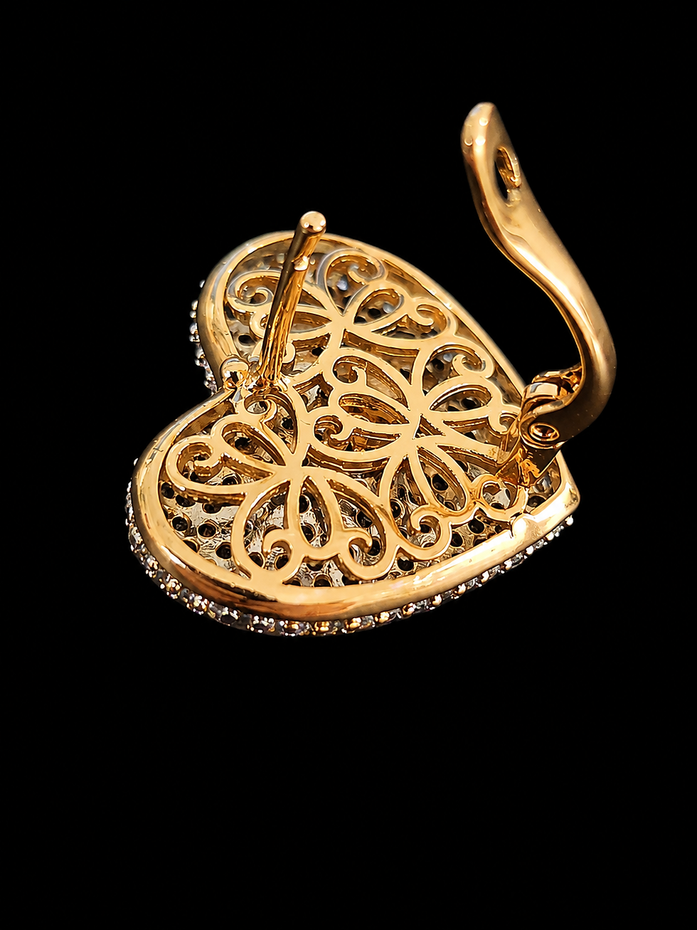 Thumbnail: Rear view highlighting detailed filigree design and polished 18ct Gold Colour finish.