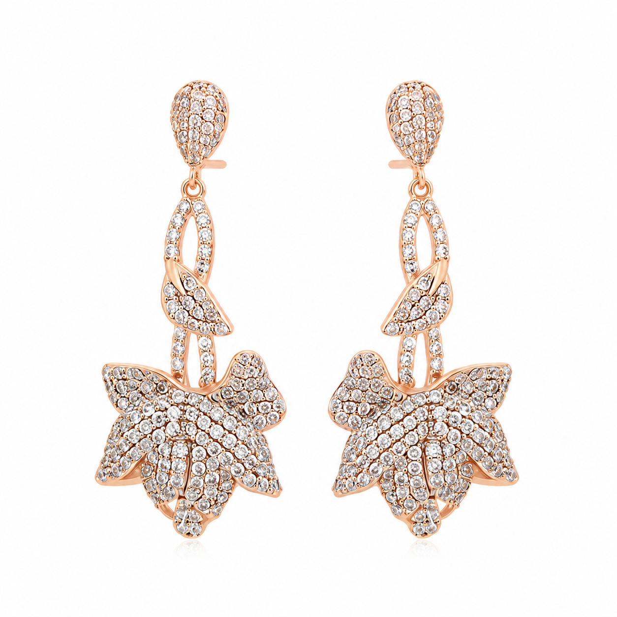 18ct gold plated White Cubic Zirconia stud earrings – XUPING.UK