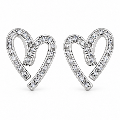 Heart Cubic Zirconia Rhodium Plated Earrings – XUPING.UK