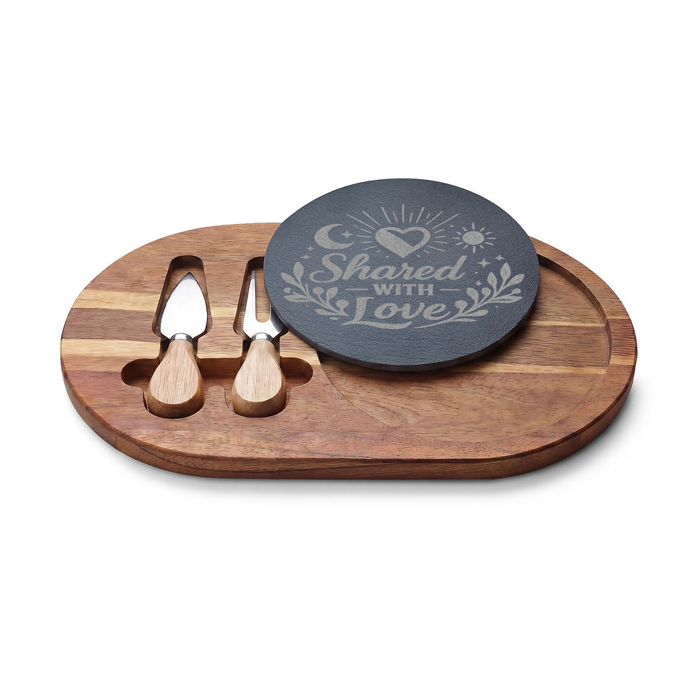 Thumbnail: Shared With Love – Engraved Bamboo Charcuterie Board with Slate