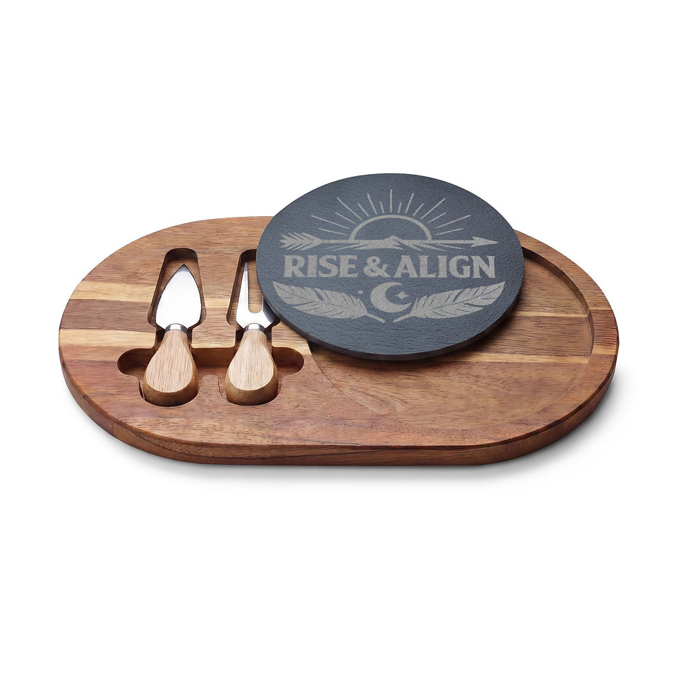 Thumbnail: Rise & Align – Engraved Bamboo Charcuterie Board with Slate