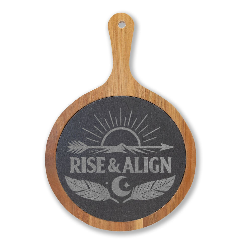 Thumbnail: Rise & Align – Engraved Bamboo Charcuterie Board with Slate