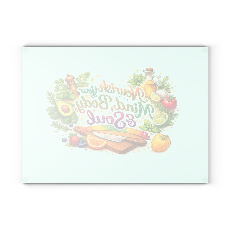 Thumbnail: Nourish Your Mind, Body & Soul Glass Cutting Board