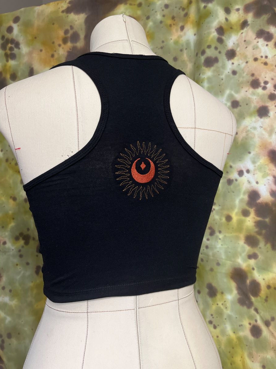 Body and Soul Bellydance Logo Cropped Tank Black