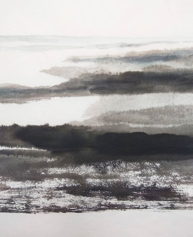 Landscape of mind, ink on paper, _50x70 cm, 2018, new artwork_TAN Jian-Chung _tanjianchung__#paintin