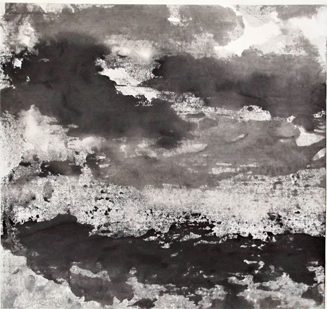Space, ink on paper,_50x50cm, 2016_Abstract landscape__Painting_, #水墨 #當代水墨 _#painter #painting #pei