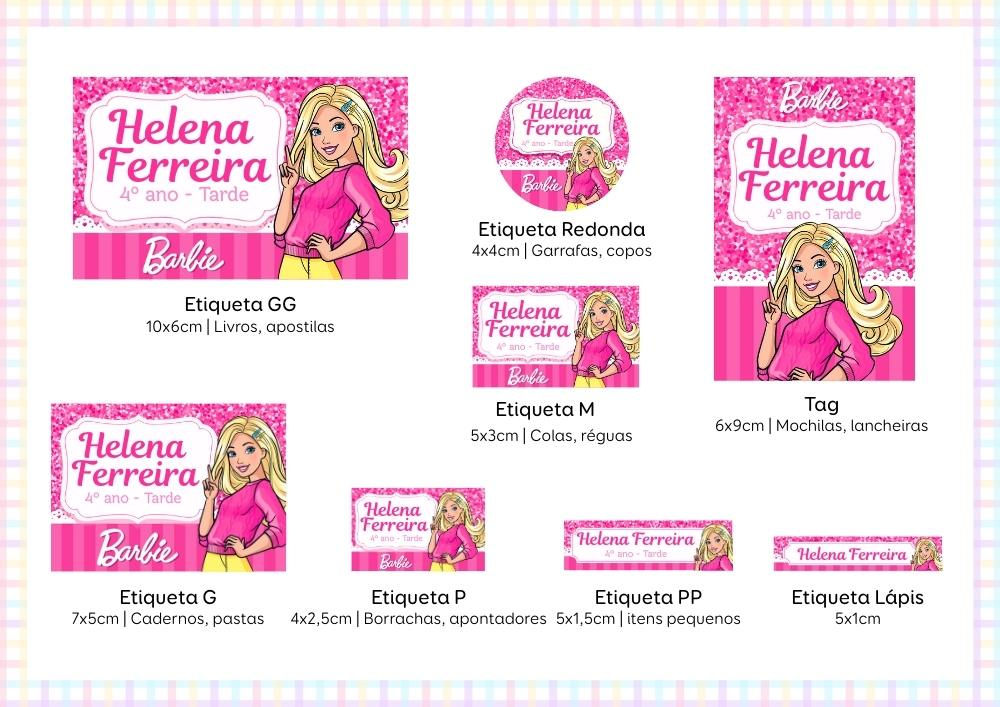 317 - Barbie - Etiquetas PNG e Brinde Canva