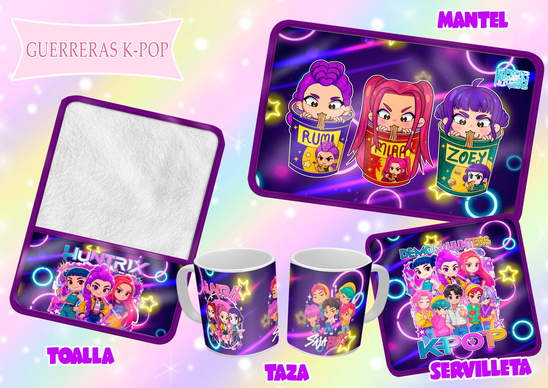 101 - Guerreiras do KPOP - Escolar Volta às Aulas Canecas Toalhinhas