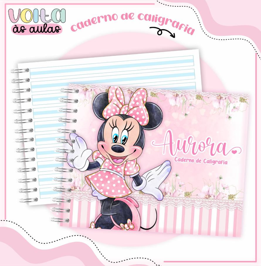 Thumbnail: 562 - Minnie - Etiquetas Escolar Canecas Squeeze Volta às Aulas Toalhinhas