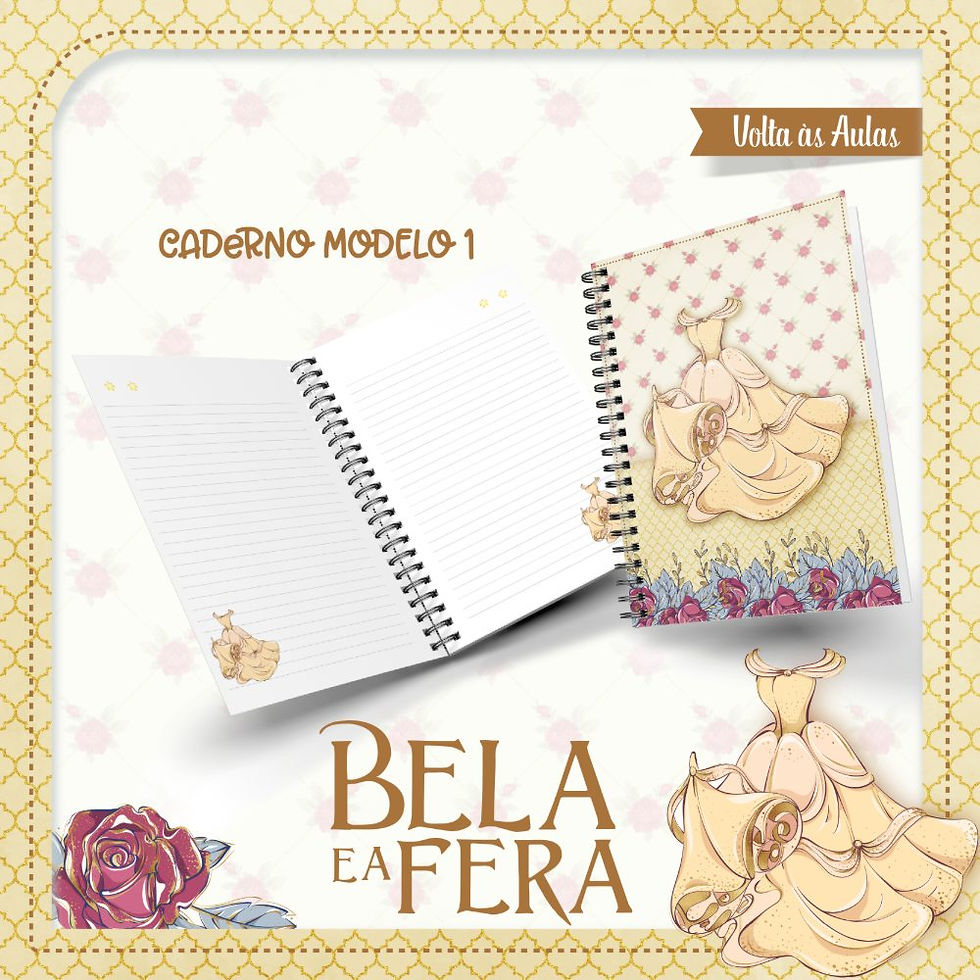 Miniatura: 987 - A Bela e a Fera - Escolar Etiquetas Volta às Aulas