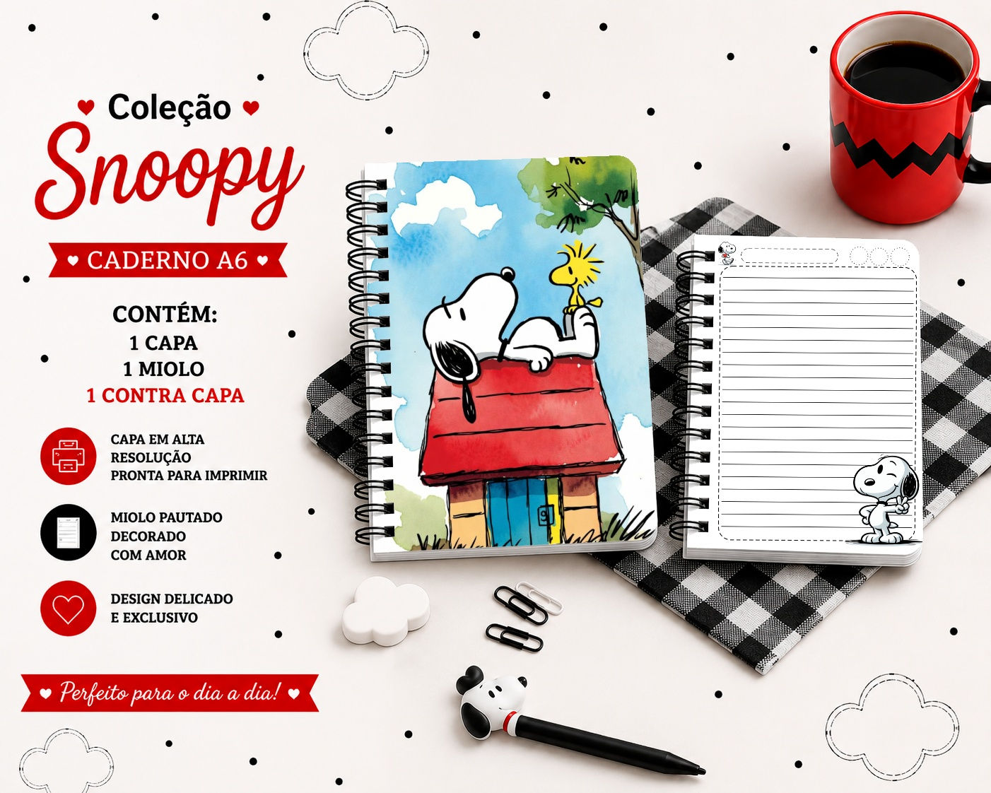 Snoopy - Encadernação - Cadernos -  28