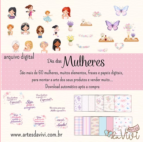 719 - Dia das Mulheres - Kit Digital