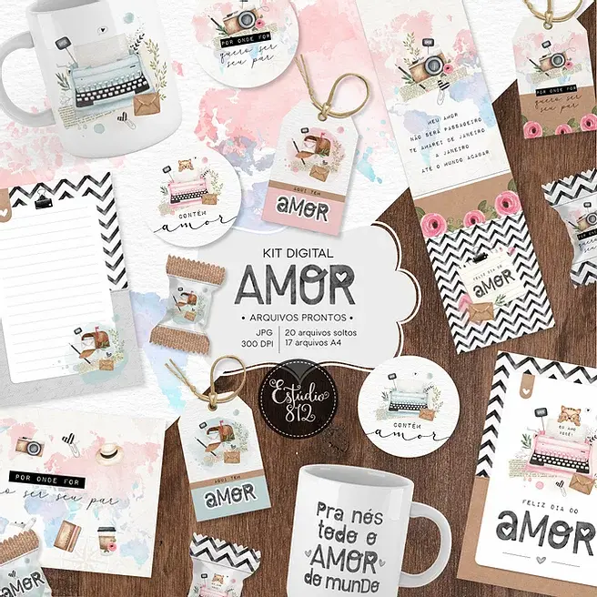 Dia dos Namorados - Papelaria - Festa Pronta-Combo Mimos - 73